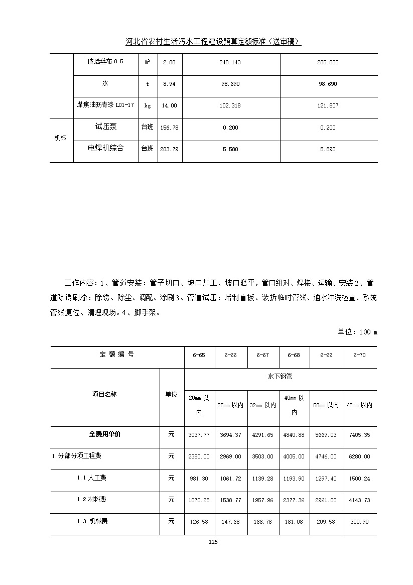 《河北省农村生活污水工程建设预算定额标准》征求意见