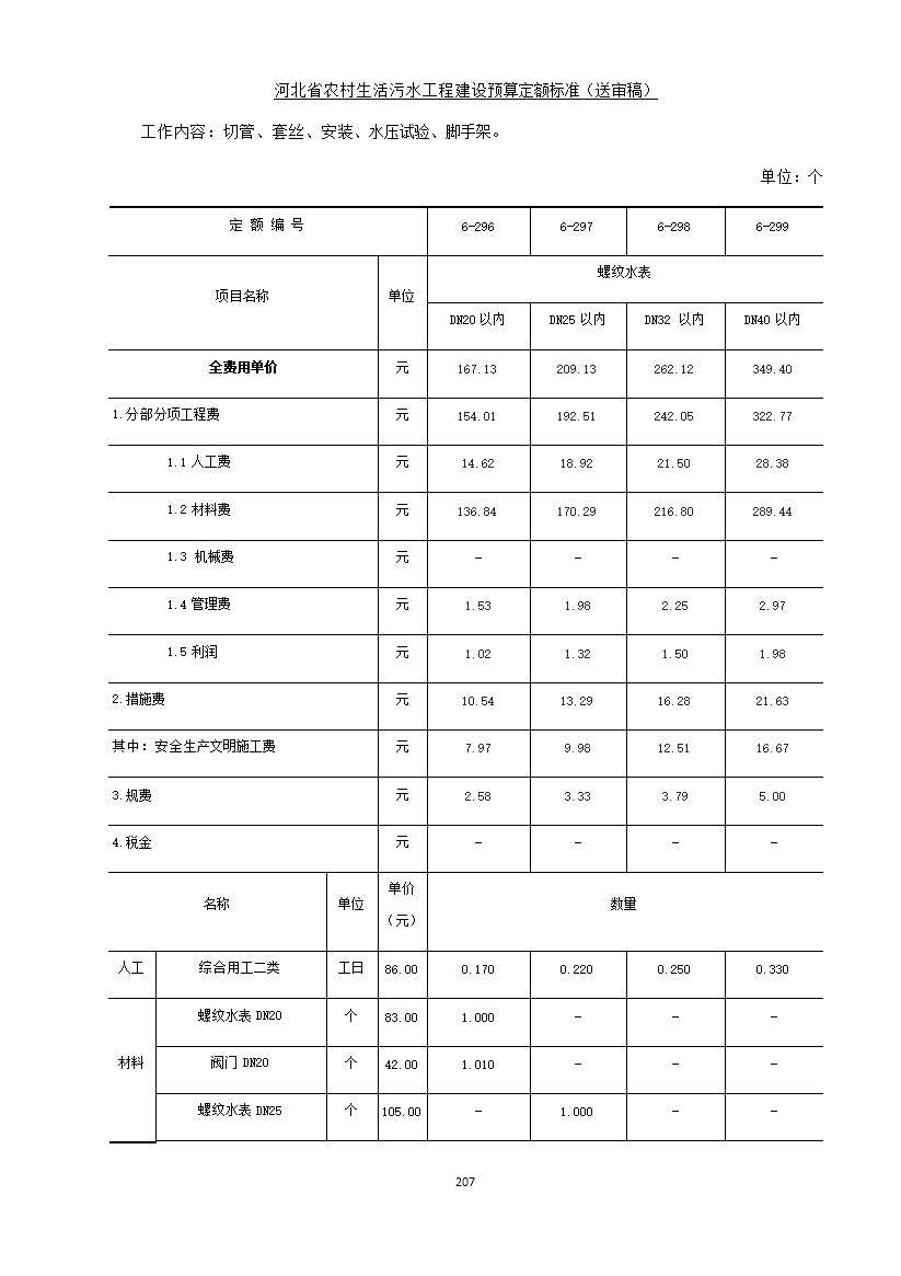 《河北省农村生活污水工程建设预算定额标准》征求意见