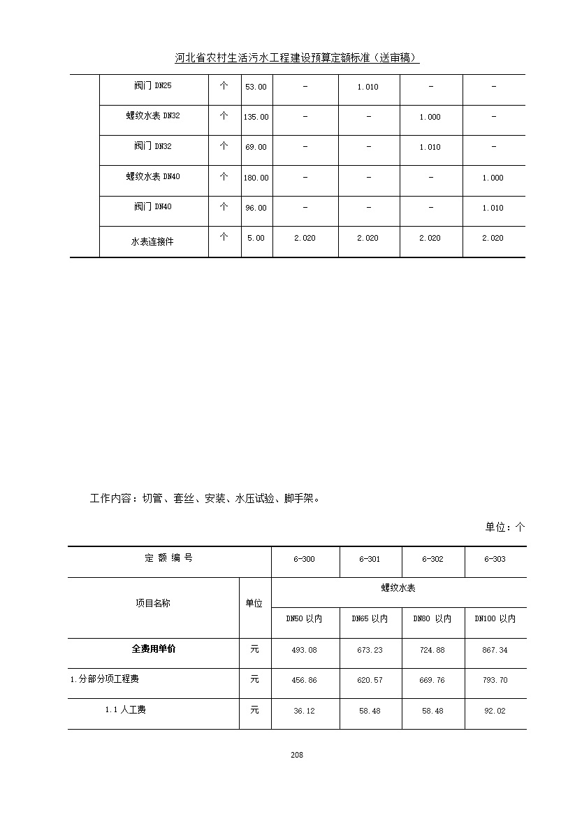 《河北省农村生活污水工程建设预算定额标准》征求意见