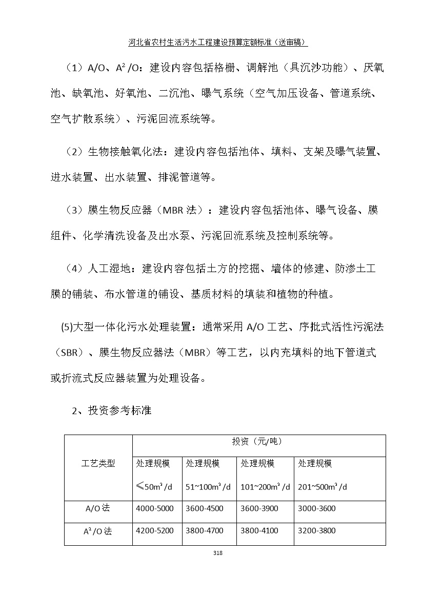 《河北省农村生活污水工程建设预算定额标准》征求意见