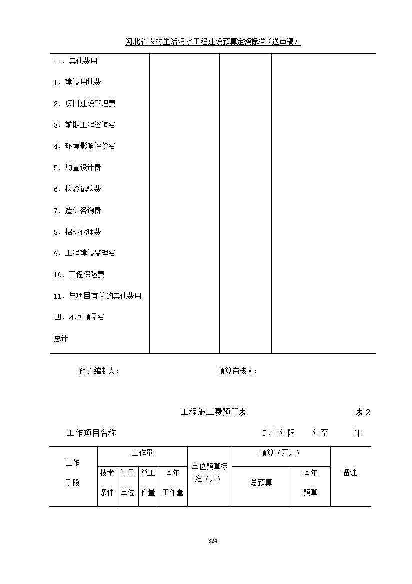 《河北省农村生活污水工程建设预算定额标准》征求意见