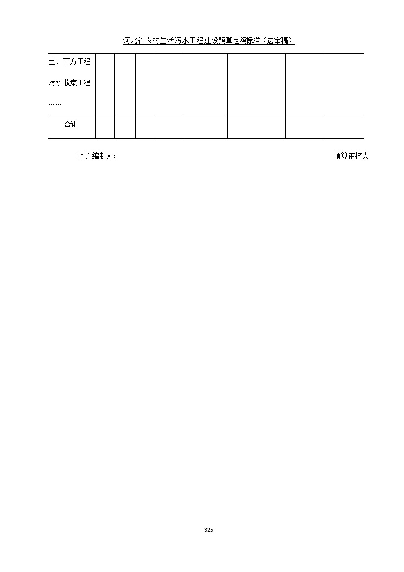 《河北省农村生活污水工程建设预算定额标准》征求意见