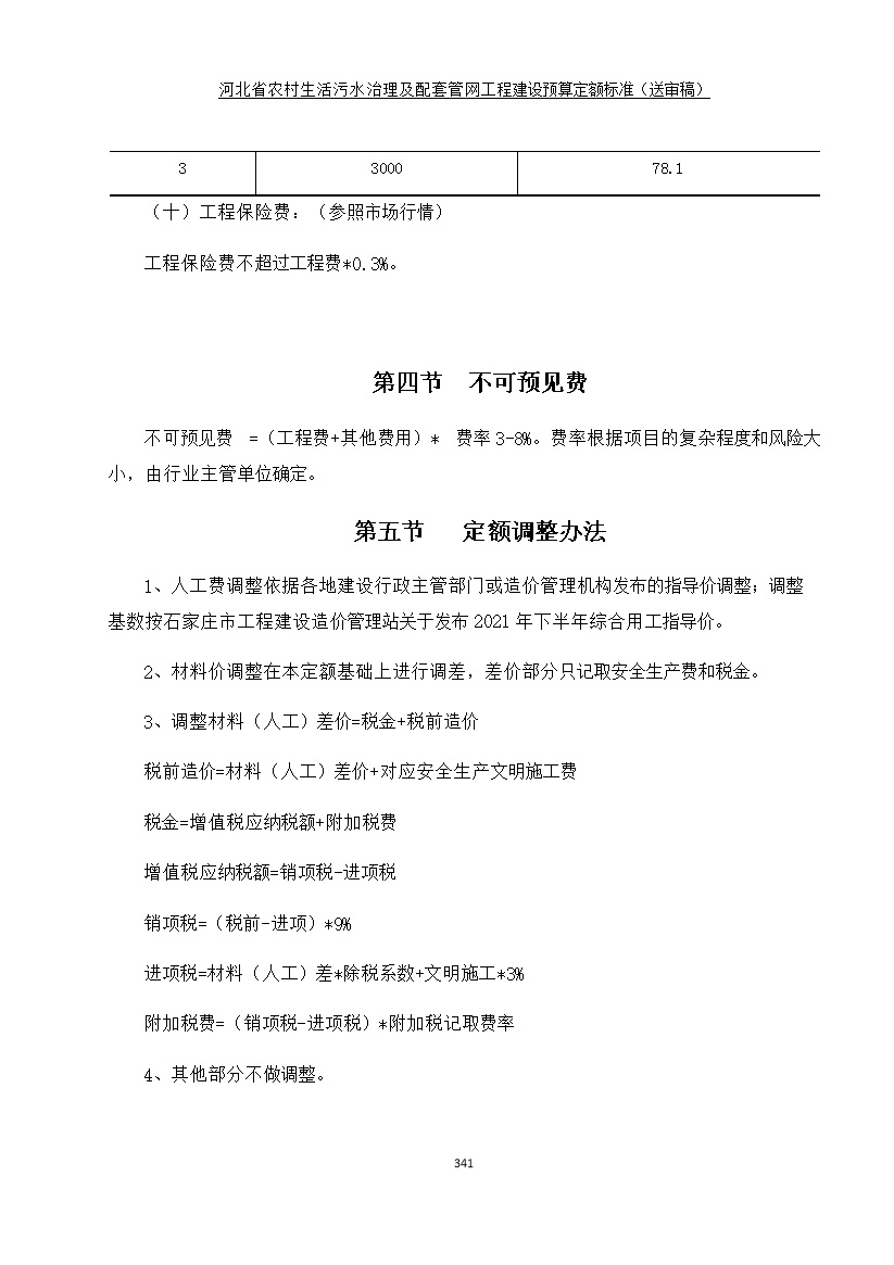 《河北省农村生活污水工程建设预算定额标准》征求意见