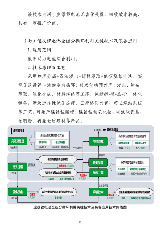 国家工业资源综合利用先进适用工艺技术设备目录供需对接指南之废旧动力电池综合利用工艺技术设备