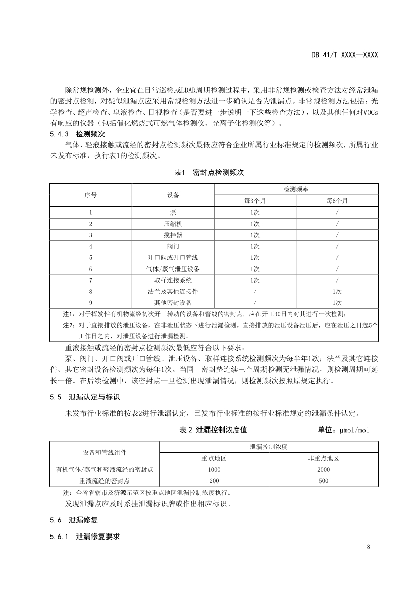 河南省《工业企业挥发性有机物泄漏检测与修复技术规范》公开征求意见