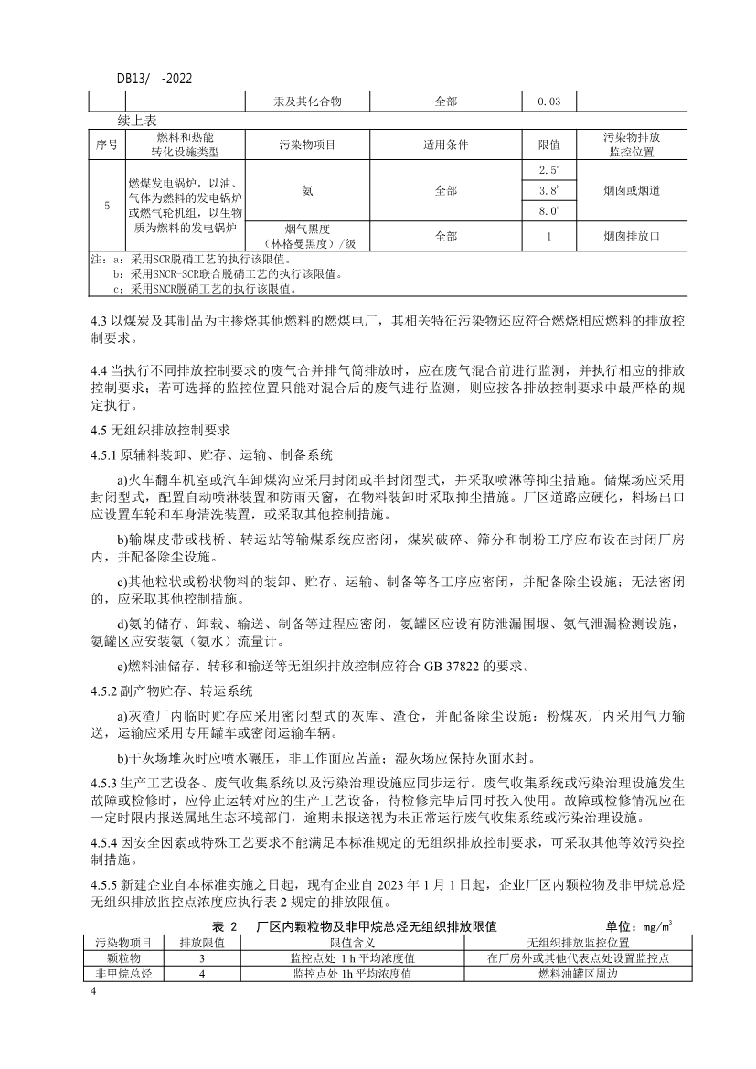 河北省地方标准《火电厂大气污染物排放标准 （征求意见稿）》征求意见