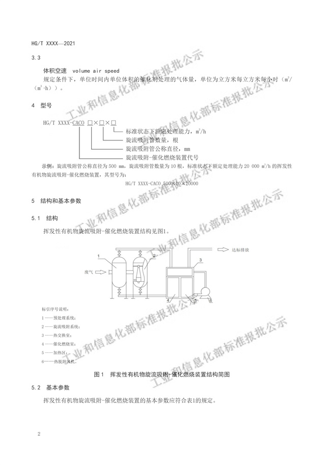 工信部：挥发性有机物旋流吸附-催化燃烧装置（报批稿）