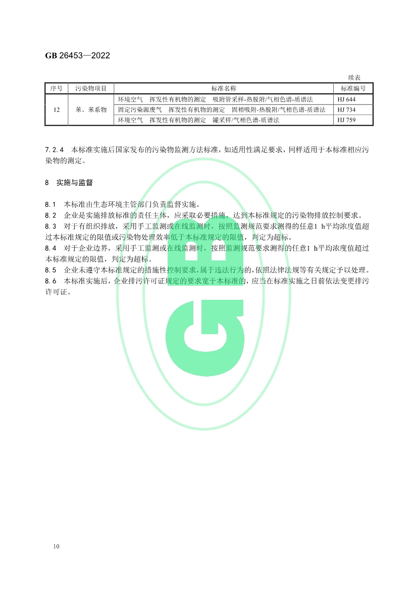 玻璃工业大气污染物排放标准（GB 26453—2022）