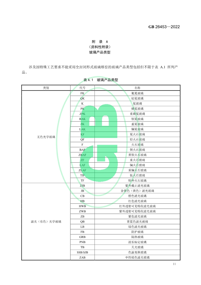 玻璃工业大气污染物排放标准（GB 26453—2022）