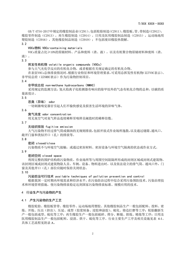 团体标准《橡胶制品工业大气污染防治可行技术指南（征求意见稿）》发布