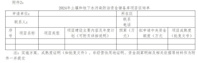 上海征集2024年中央土壤和地下水污染防治资金项目