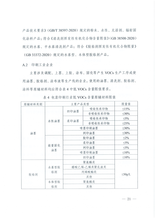 安徽省低挥发性有机物含量原辅材料替代工作方案