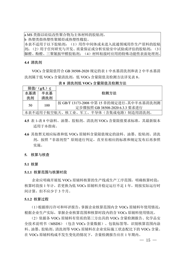 四川省重点行业低挥发性有机物原辅料核算核查指南（试行）